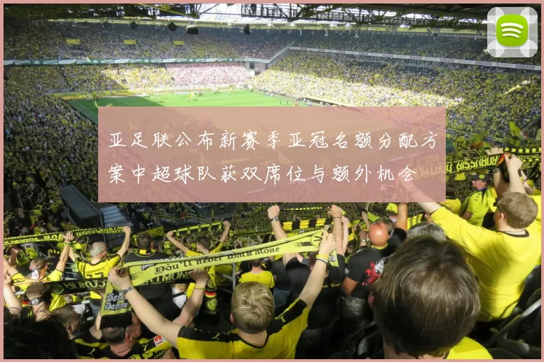 亚足联公布新赛季亚冠名额分配方案中超球队获双席位与额外机会